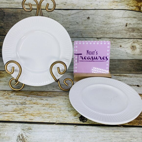 Johnson Brothers ATHENA White Ribbed Smooth England Ironstone Bread Plate Set 3 - Picture 1 of 16